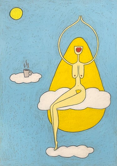 Grafika cyfrowa / sztuka generowana cyfrowo zatytułowany „Coffee meditation” autorstwa Анна Жулева, Oryginalna praca, Kolaż…