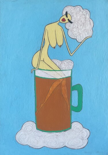 「Beer fairy」というタイトルのデジタルアーツ Анна Жулеваによって, オリジナルのアートワーク, デジタルコラージュ