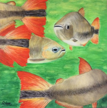 Painting titled "Piraputanga" by Anna Isaac, Original Artwork, Pastel Mounted on Glass