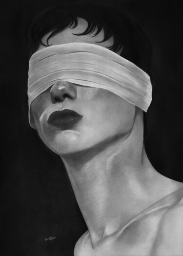 Dibujo titulada ""Blind Heart Man" P…" por Annabel, Obra de arte original, Carbón