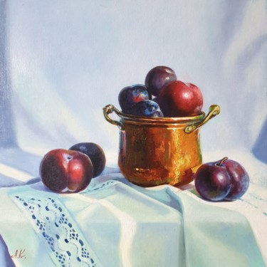 Painting titled "The aroma of ripe p…" by Anna Kotelnik, Original Artwork, Oil