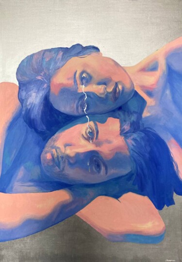 Painting titled "Tears" by Anna Kochetkova, Original Artwork, Oil