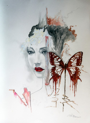 Tekening getiteld "Butterfly" door Annamaria Maremmi, Origineel Kunstwerk, Pastel