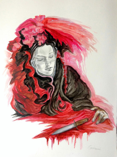 Disegno intitolato "Tosca" da Annamaria Maremmi, Opera d'arte originale, Pastello