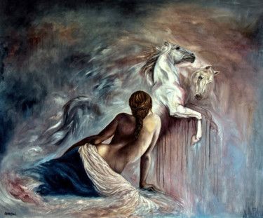 Painting titled "SIRENA" by Annamaria Maremmi, Original Artwork, Oil