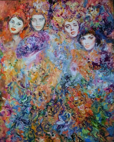 Schilderij getiteld "Venice carnival" door Anna Privaloff, Origineel Kunstwerk, Olie