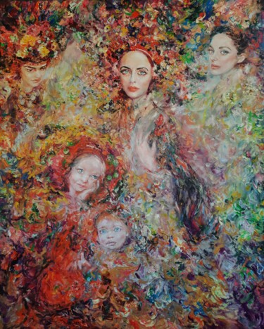 Painting titled "Ukraine mother" by Anna Privaloff, Original Artwork, Oil