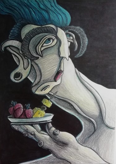 Zeichnungen mit dem Titel "Lite snacks." von Anna Reshetnikova, Original-Kunstwerk, Bleistift