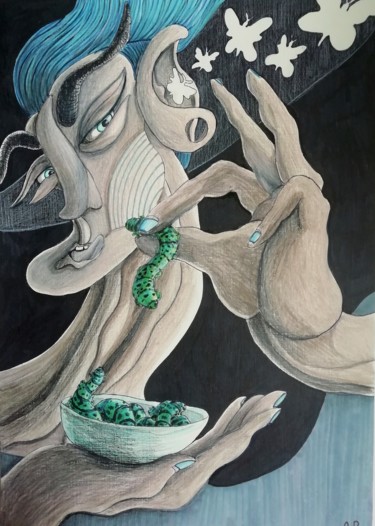 "Metamorphoses." başlıklı Resim Anna Reshetnikova tarafından, Orijinal sanat, Işaretleyici