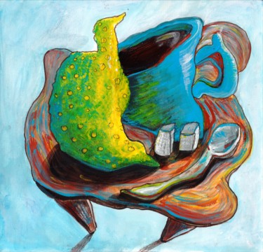 Painting titled "Some coffee with su…" by Anna Reshetnikova, Original Artwork, Acrylic