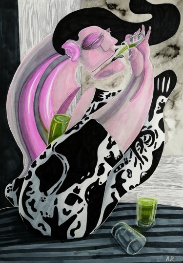 Drawing titled "I need more green" by Anna Reshetnikova, Original Artwork, Marker