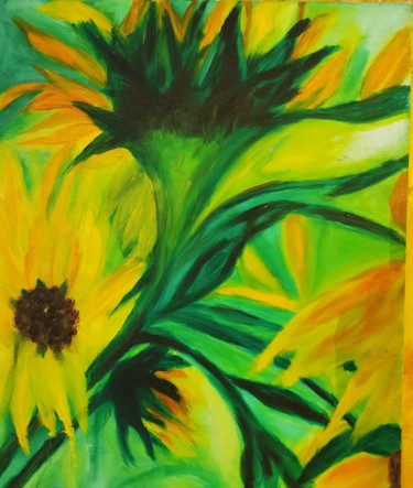 Painting titled "Tournesol" by Anna Rita Napolitano, Original Artwork, Oil