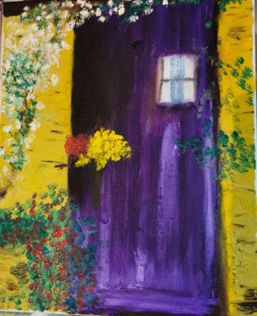 Ζωγραφική με τίτλο "Porte violette" από Anna Rita Napolitano, Αυθεντικά έργα τέχνης, Λάδι