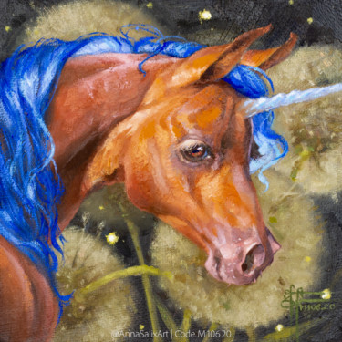 "Original Unicorn Sm…" başlıklı Tablo Anna Ivanova tarafından, Orijinal sanat, Petrol