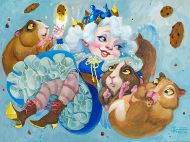 Schilderij getiteld ""Cookies Fairy" - O…" door Anna Ivanova, Origineel Kunstwerk, Acryl