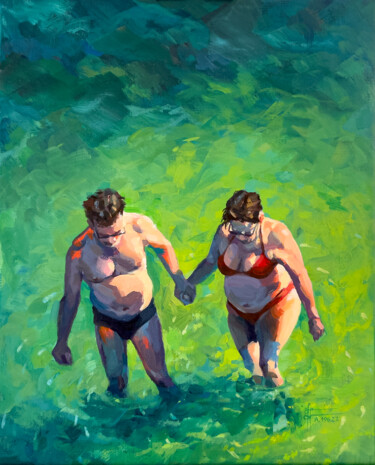 ""Swimmers" - Origin…" başlıklı Tablo Anna Ivanova tarafından, Orijinal sanat, Akrilik