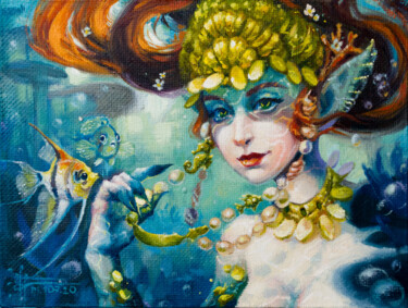 Pittura intitolato ""Mermaid" - Origina…" da Anna Ivanova, Opera d'arte originale, Olio