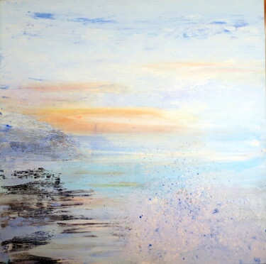 Painting titled "Lueur marine - Séri…" by Anne Bidaut, Original Artwork, Acrylic Mounted on Wood Stretcher frame