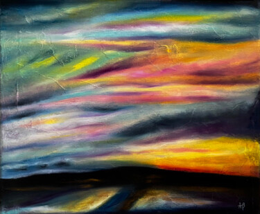 Painting titled "Nuages #70" by Anne Brigaud, Original Artwork, Pastel