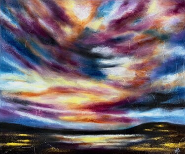 Painting titled "Nuages #72" by Anne Brigaud, Original Artwork, Pastel