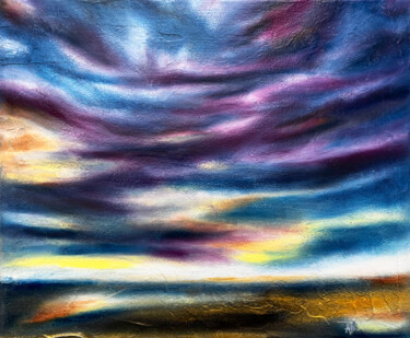 Painting titled "Nuages #73" by Anne Brigaud, Original Artwork, Pastel