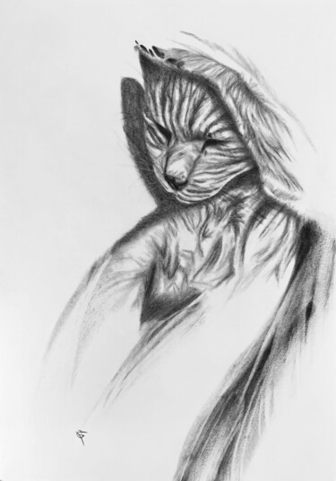 Painting titled "Quand Pâquerette do…" by Anne Brigaud, Original Artwork, Graphite Mounted on artwork_cat.