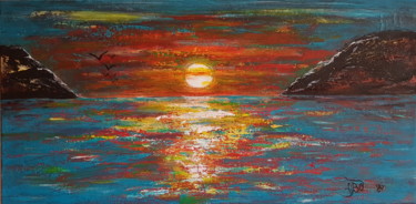 Peinture intitulée "reflet de soleil" par Anne Brunello, Œuvre d'art originale, Huile