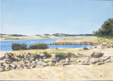 Peinture intitulée "Bassin d'Arcachon "…" par Anne Burdin, Œuvre d'art originale, Huile