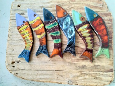 雕塑 标题为“grandes sardines in…” 由Anne Cabon, 原创艺术品, 陶瓷