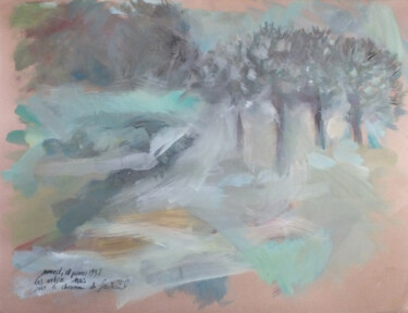 Drawing titled "Sur le chemin de Sa…" by Anne Cardot, Original Artwork, Gouache