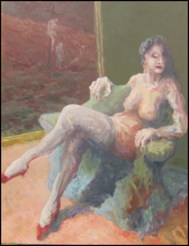 Malerei mit dem Titel "Marie-madeleine" von Philippe Guerry, Original-Kunstwerk, Öl
