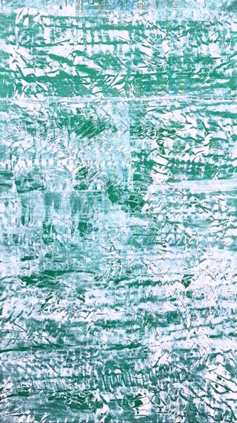 Painting titled "SEA SKIN GREEN" by Anne Girault Bardaud, Original Artwork, Acrylic