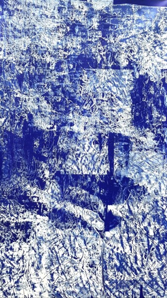 Painting titled "SEA SKIN BLUE" by Anne Girault Bardaud, Original Artwork, Acrylic