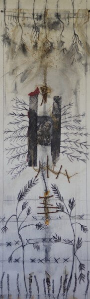Arte têxtil intitulada "végétal 11 - 8" por Anne Guerrant, Obras de arte originais, Tecido
