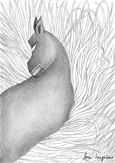 Dessin intitulée "Animal" par Anne Langérôme, Œuvre d'art originale, Graphite