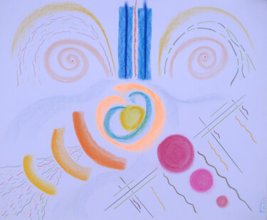 Disegno intitolato "Joie des micro élém…" da Anne Laure Klein, Opera d'arte originale, Pastello