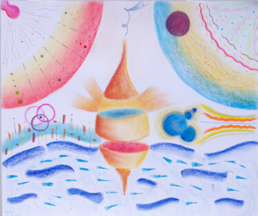 Zeichnungen mit dem Titel "Harmonie de l'organ…" von Anne Laure Klein, Original-Kunstwerk, Pastell