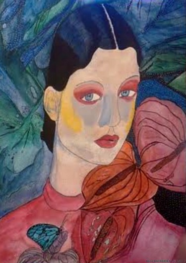 Pintura intitulada "Sexy and mysterious…" por Anne Bazabidila, Obras de arte originais, Tinta