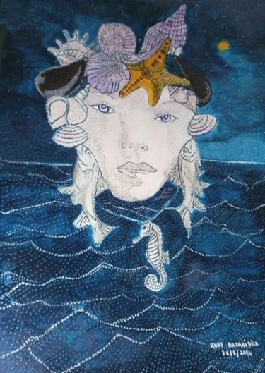 Malerei mit dem Titel "GAÏA" von Anne Bazabidila, Original-Kunstwerk, Tinte