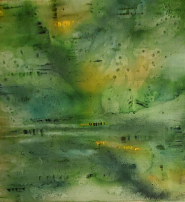 Painting titled "L'obscur révélé" by Anne-Marie Breton, Original Artwork, Watercolor