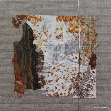 Collages titled "MT n°66" by Anne-Marie Mary, Original Artwork, Collages Mounted on Wood Stretcher frame