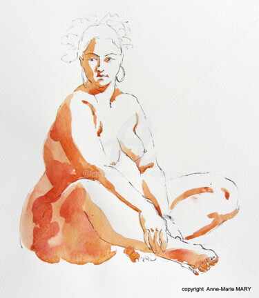 Drawing titled "croquis Désirée 26…" by Anne-Marie Mary, Original Artwork, Other