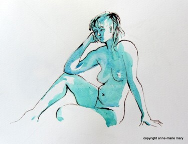 Drawing titled "croquis Maeva 2 déc…" by Anne-Marie Mary, Original Artwork, Other