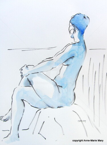 Dessin intitulée "croquis Solenn (3)…" par Anne-Marie Mary, Œuvre d'art originale