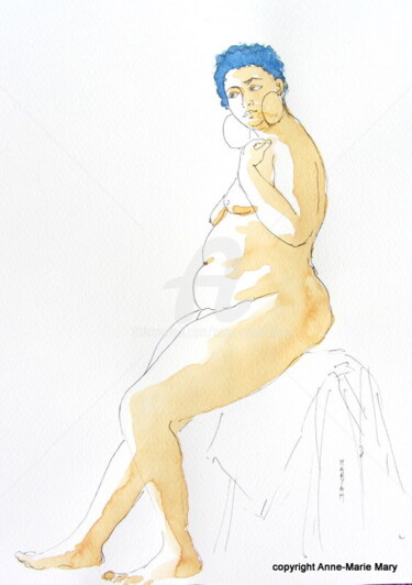 Drawing titled "croquis Désirée (1)…" by Anne-Marie Mary, Original Artwork