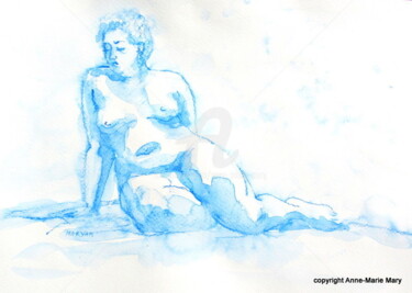 Peinture intitulée "croquis Désirée (2)…" par Anne-Marie Mary, Œuvre d'art originale, Aquarelle