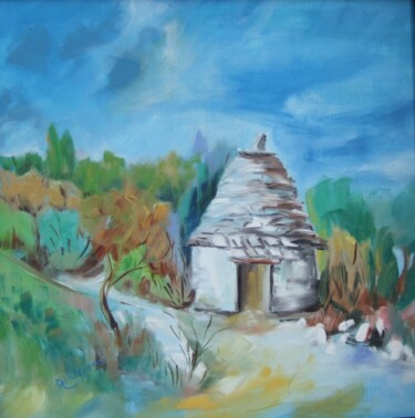 Peinture intitulée "La Blanche. Quercy" par Anne Marie Mazzocchi, Œuvre d'art originale, Huile