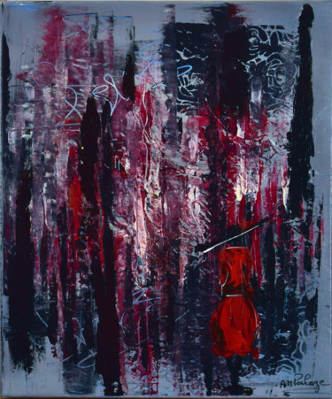 Картина под названием "Promenade en Forêt…" - Anne Marie Palaze, Подлинное произведение искусства, Акрил