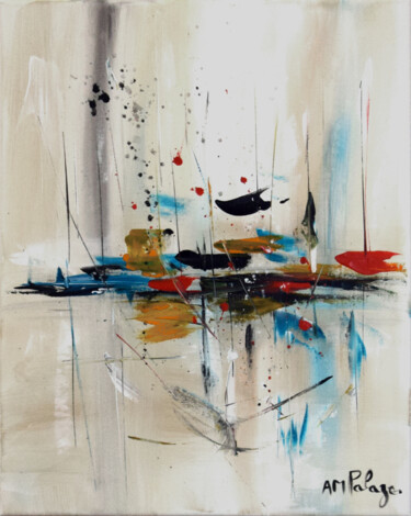 Malerei mit dem Titel "Mirage Marin V" von Anne Marie Palaze, Original-Kunstwerk, Acryl