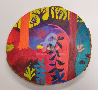 "Petite forêt #18" başlıklı Tablo Anne Maury tarafından, Orijinal sanat, Guaş boya